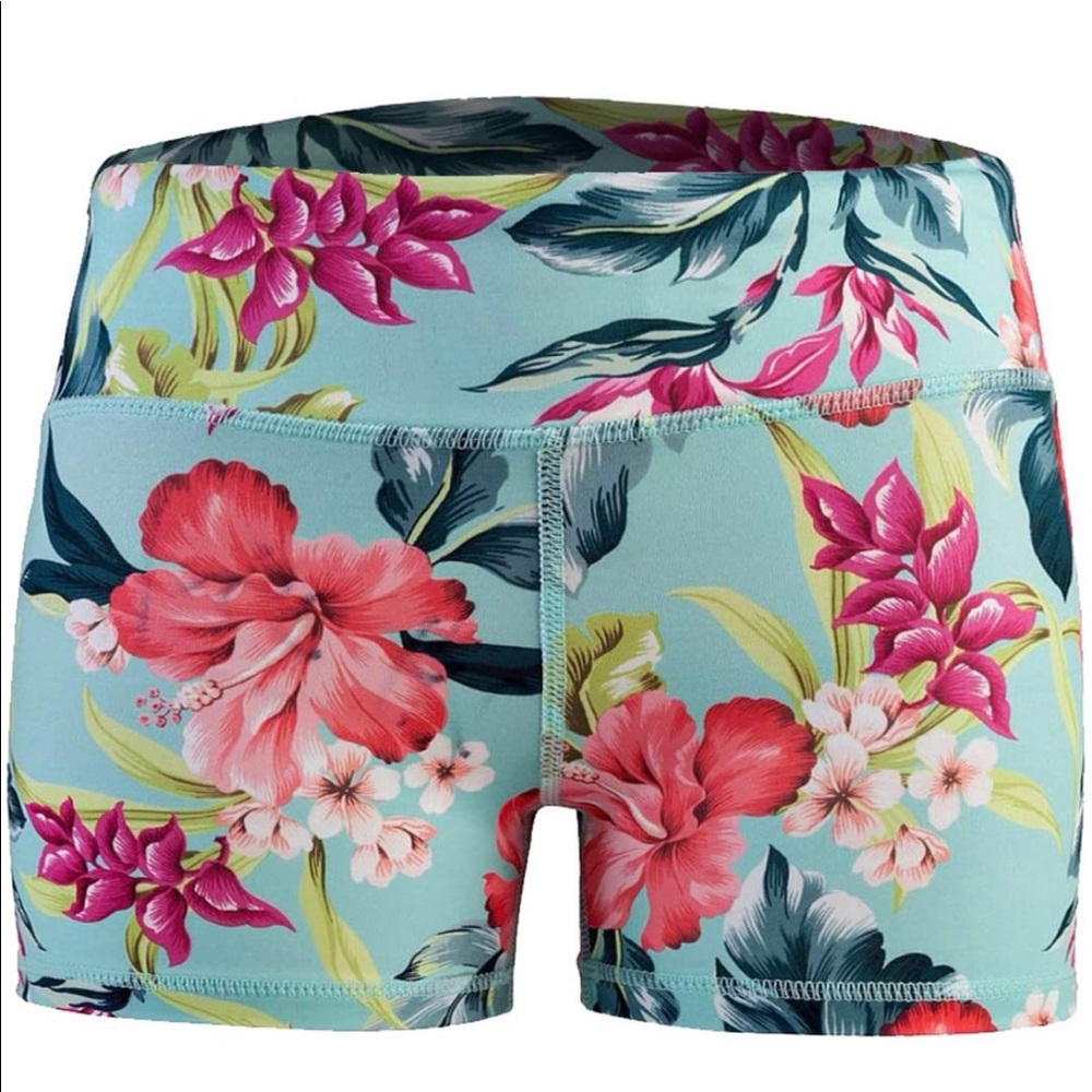 Floral spandex volleyball, MMA, CrossFit, or lifting shorts